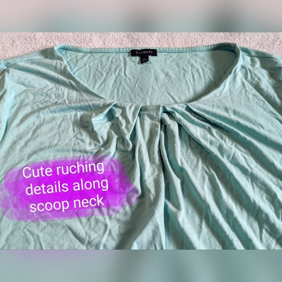 Talbots size XL, EUC mint colour 3/4 length sleeve relaxed fit pullover shirt - Picture 4 of 11